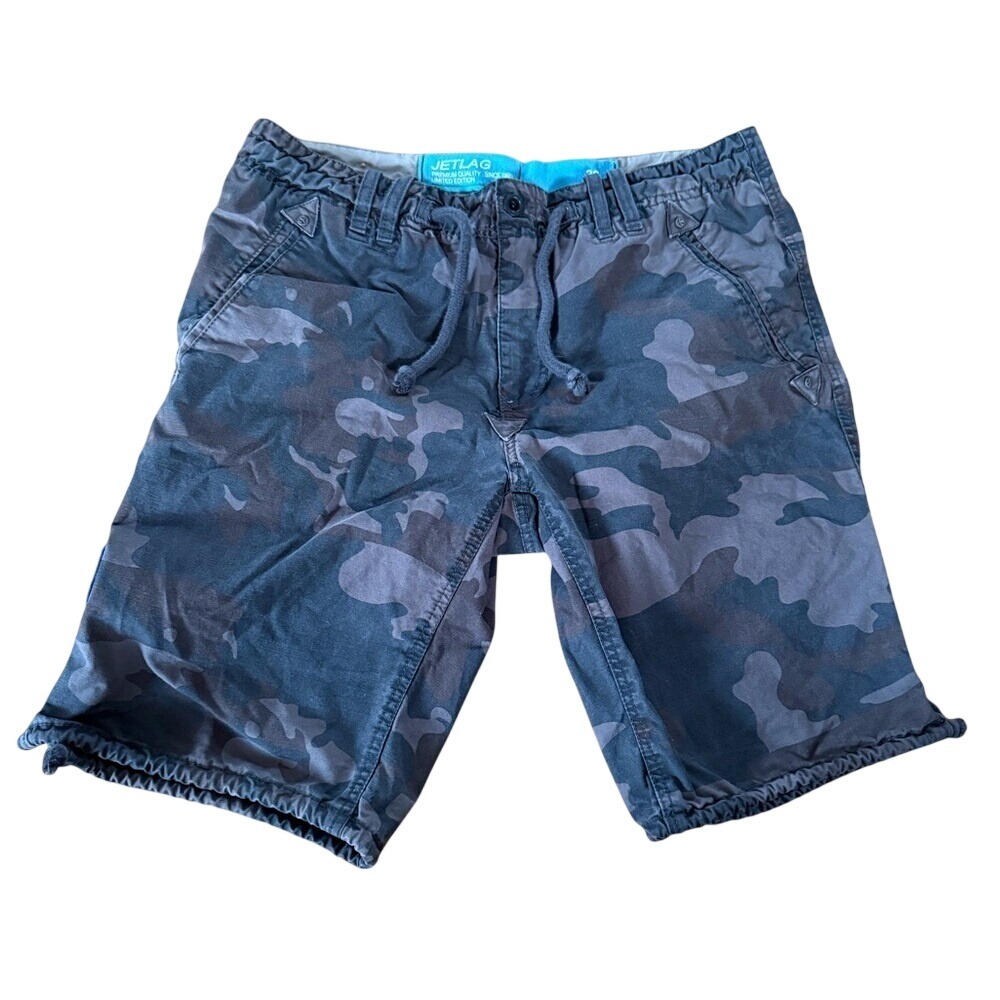Jet Lag army green grey camo cargo men's casual  shorts